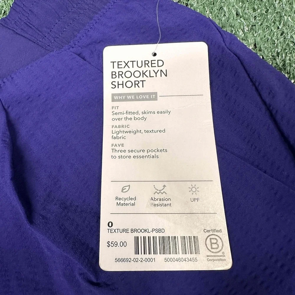 NWT Athleta Textured Brooklyn Shorts Purple Shorts‎ Womens Size 0
